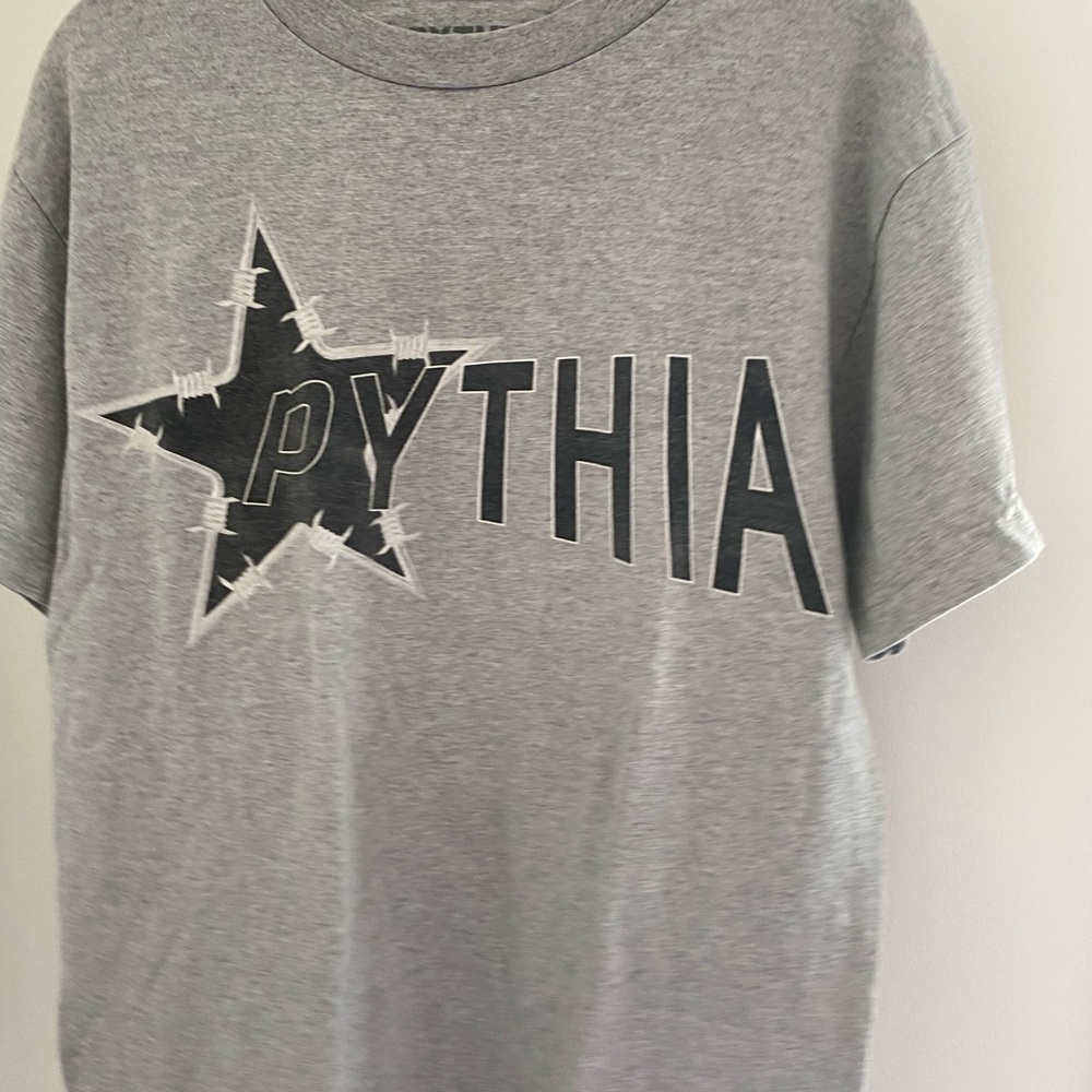 Gray T-Shirt with Star and Lettering